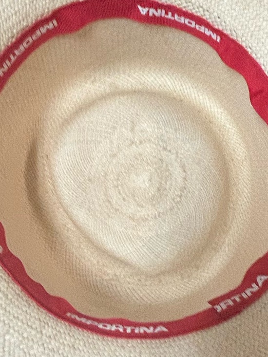 IMPORTINA Cream Wide-Brim Straw Hat with Bow